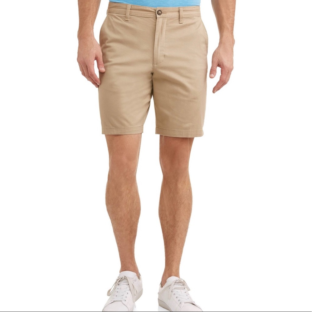 New George Men's Flat Front Shorts, 9" inseam